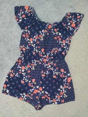 SO Navy Flowered One Piece Jumper/Romper